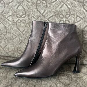 Chic Metallic Heeled Ankle Boots